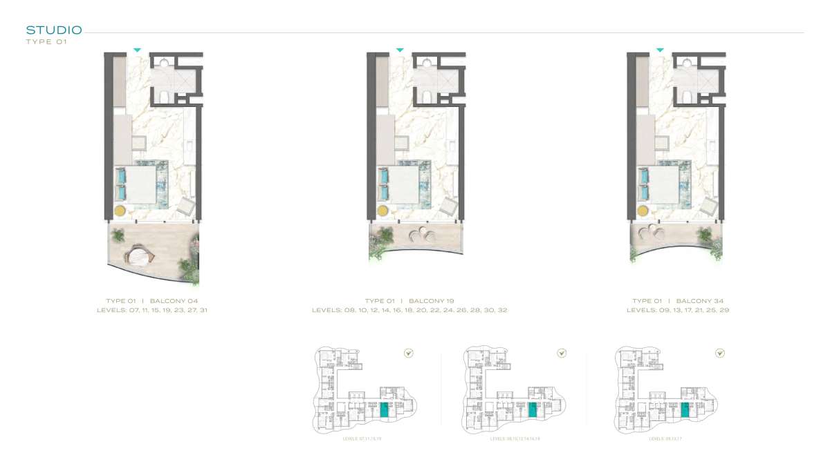 STD-Type 01-Balcony 04, Type 01-Balcony 19, Type 01-Balcony 34